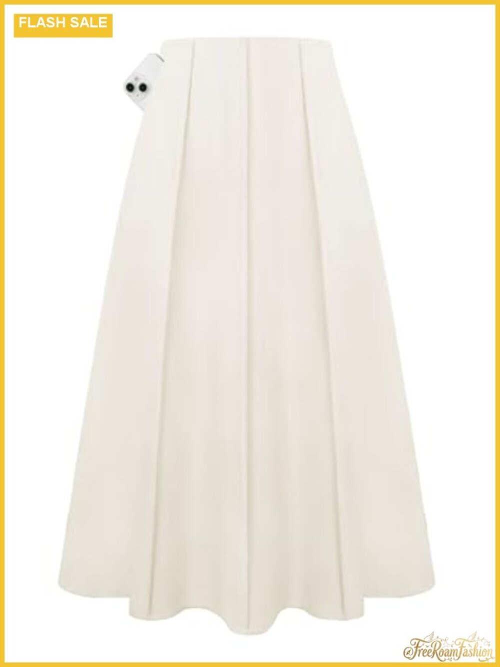 Women's Linen Maxi Skirt High Waist A-Line Flowy Long Skirt with Pockets